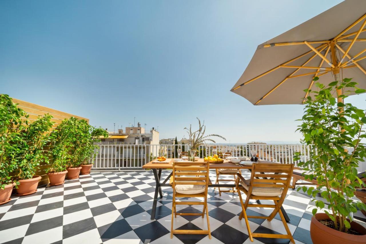 Luxurious Apartment With Big Sea View Terrace - Central Location Atenas Exterior foto